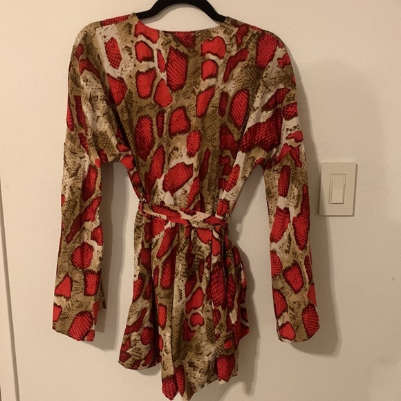 Brown and Red Snakeskin Romper - Picture 2 of 2